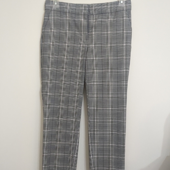 LOFT Pants - LOFT Gray Straight Leg Pants 4 Pockets Windowpane Pattern Sz 6